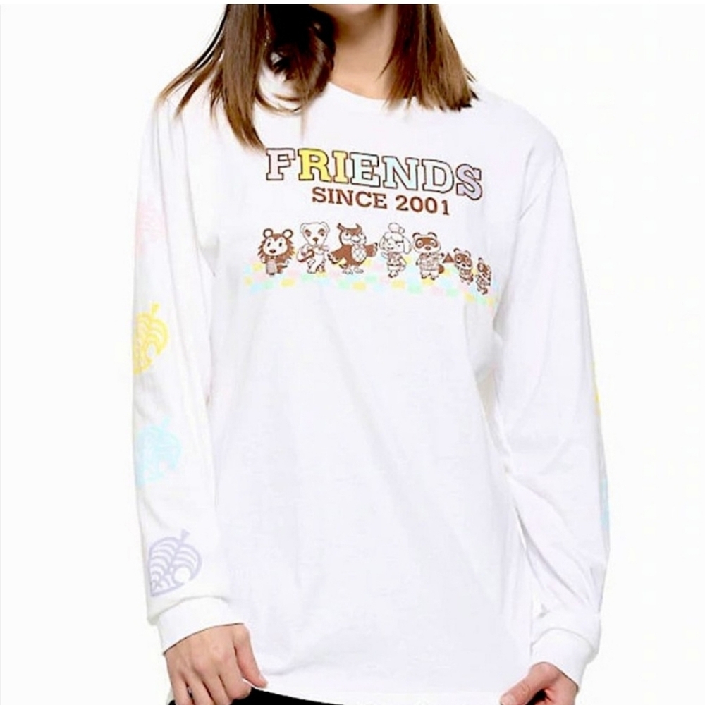 Animal Crossing Box Lunch Adult Small T-Shirt Friends Since 2001 Sleeve Logo